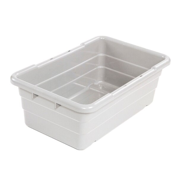Cross Stack & Nest Storage Tote, 25-1/8 in L x 16 in W x 8-1/2 in H, White, Plastic